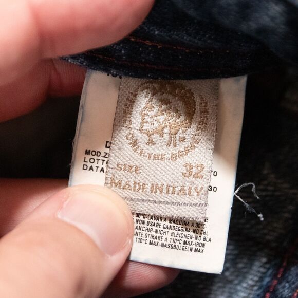 Diesel Zathan Bootcut Denim Embroidered Jeans Men's 33x31 Cowboy Western 00N70 - Picture 7 of 9